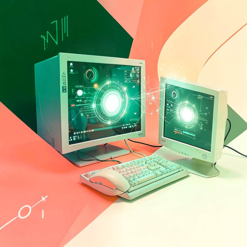 Abstract editorial cover art for Computer use is becoming the real AI product race