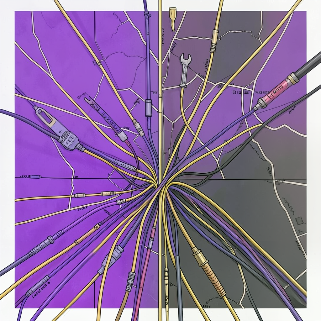 Diagram of AI agents connected through a concentrated SDK and protocol control point