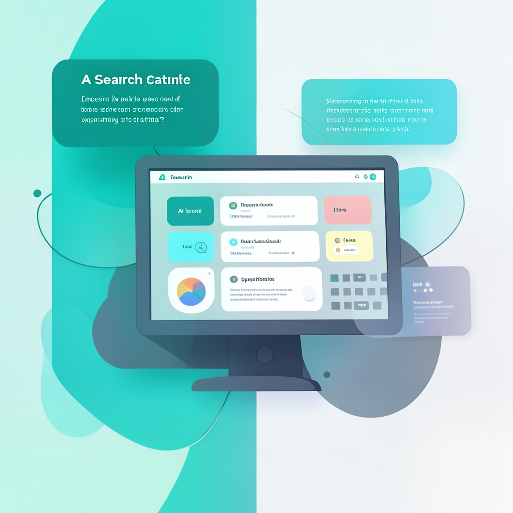 Concept art of a search interface evolving from blue links into AI-powered task and answer modules